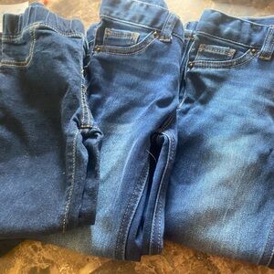 3 Pairs of Cat & Jack Girls Dark Blue Straight Jeans 2- 5t & 1- 4T